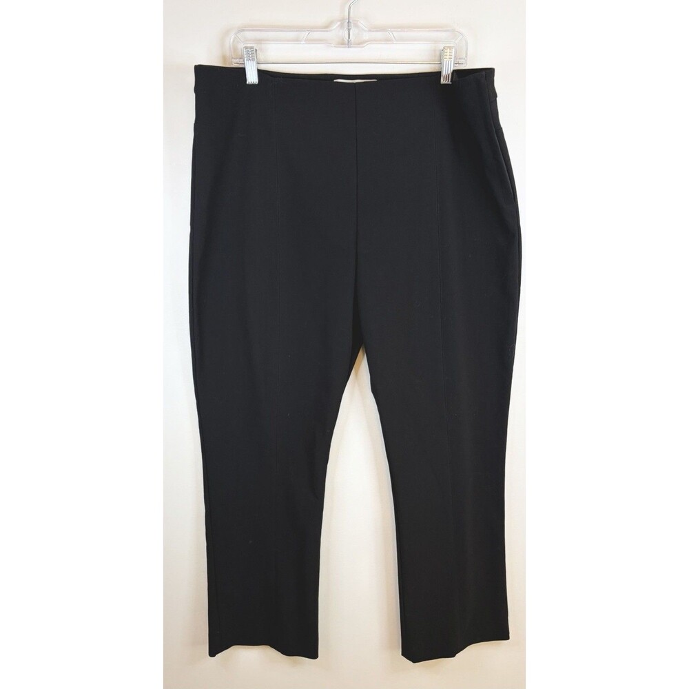 MM LAFLEUR Black Cigarette Pants Women 18 Side Zip Stretch Ankle Work Minimalist